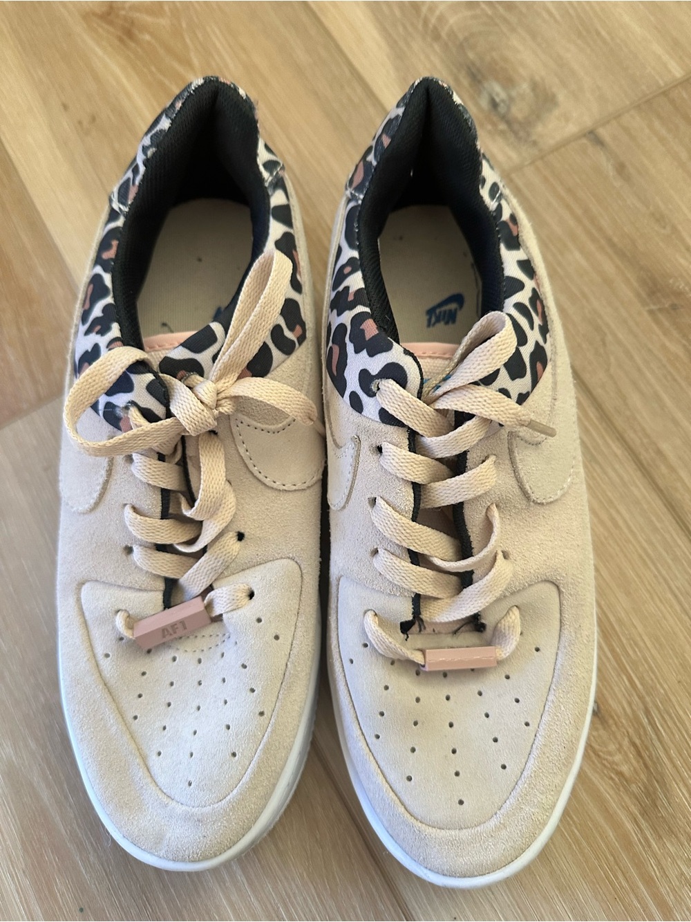 Nike AF1 Sage/Leopard Suede Sneakers 9.5